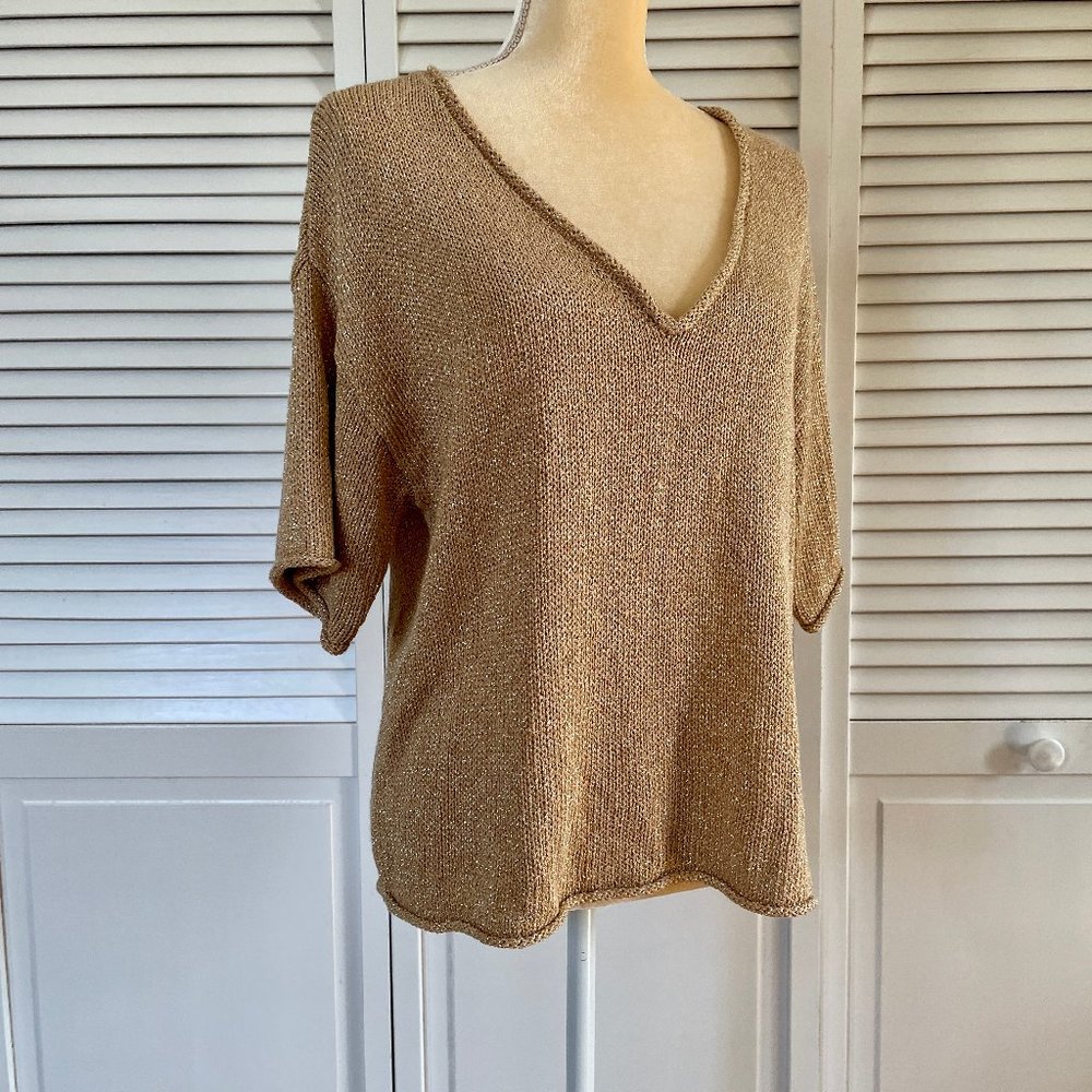 Gold Knit White + Warren Sweater